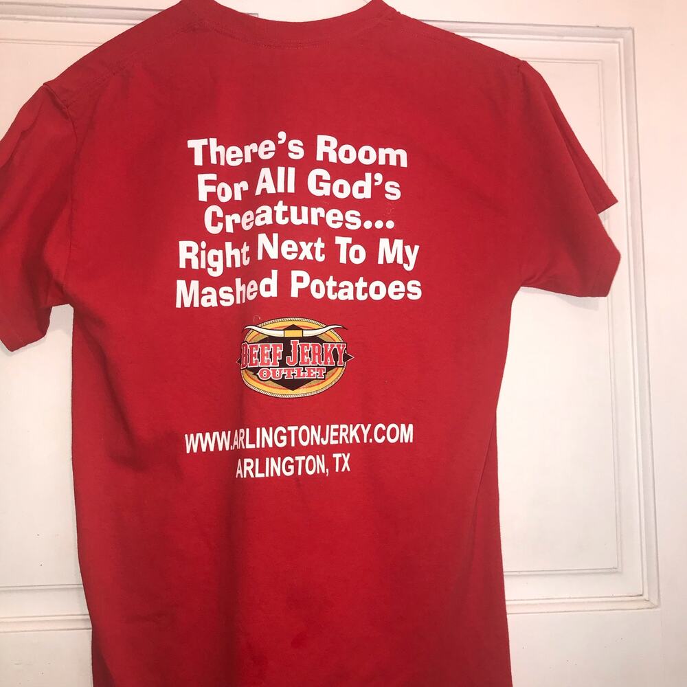 ARLINGTON JERKY PETA T-Shirt Men’s Adult M Red Short sleeved